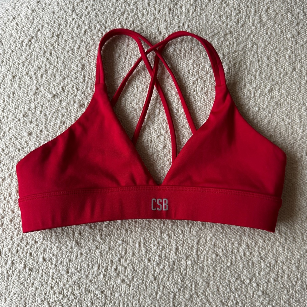 CSB Red Strappy sports bra